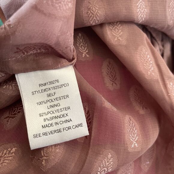 Daniel Rainn Sheer Peasant Top Women’s 0X Long Sleeve Dot Print Tassels Mauve - Picture 6 of 6